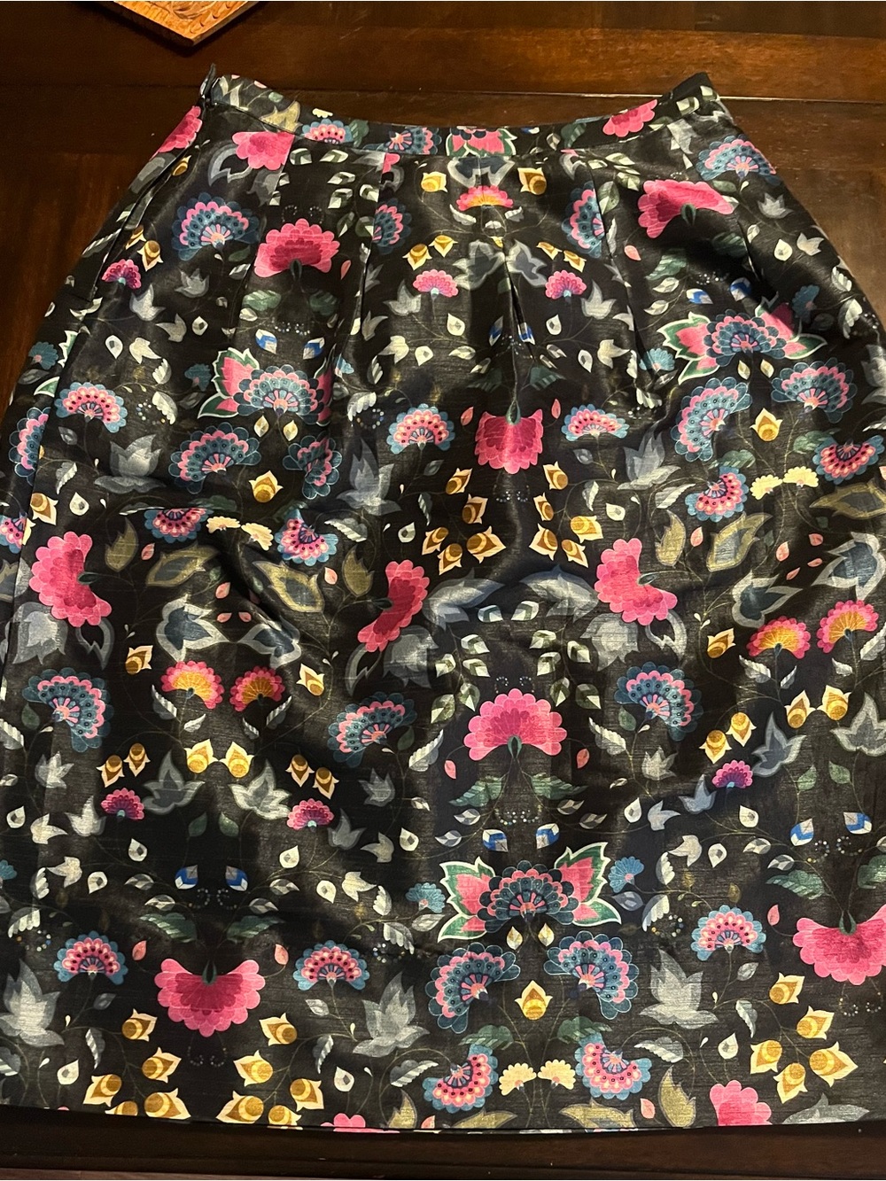 Payal Pratap Black A-Line Skirt with Pink & Blue Accents size 10